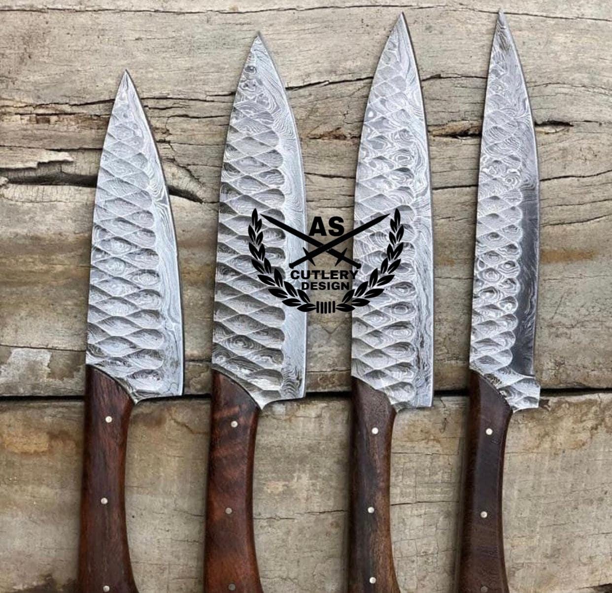New style Damascus Forged Steel Kitchen Knives Set