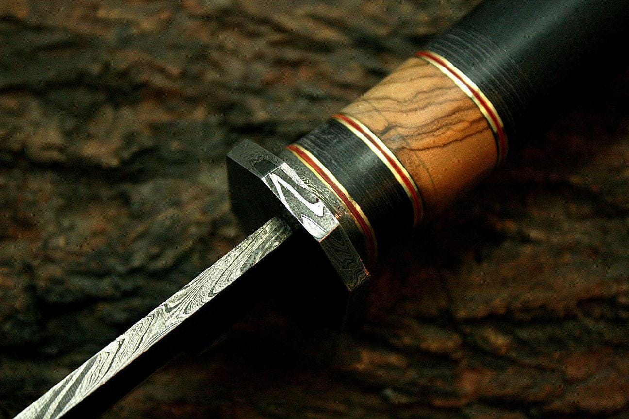 Awesome Handmade 30.0 inches Damascus Steel Hunting Machete/Sword