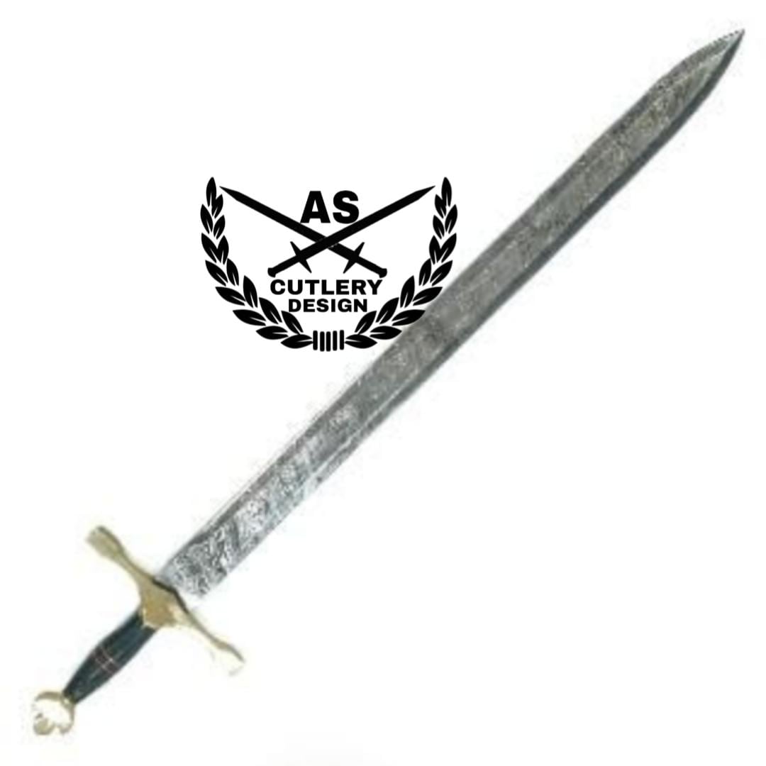 Damascus Steel Viking Sword: 37" High Carbon Carolingian Blade
