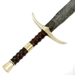 Bastard Sword- High Carbon Damascus Steel Sword- 37"- Longsword With leather sheath