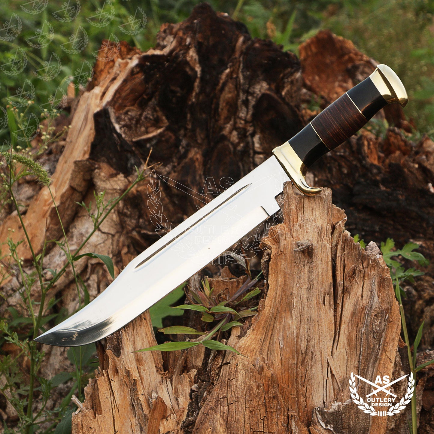 Custom Handmade D2 18" Hunting Crocodile Dundee High Polish Survival Bowie Knife