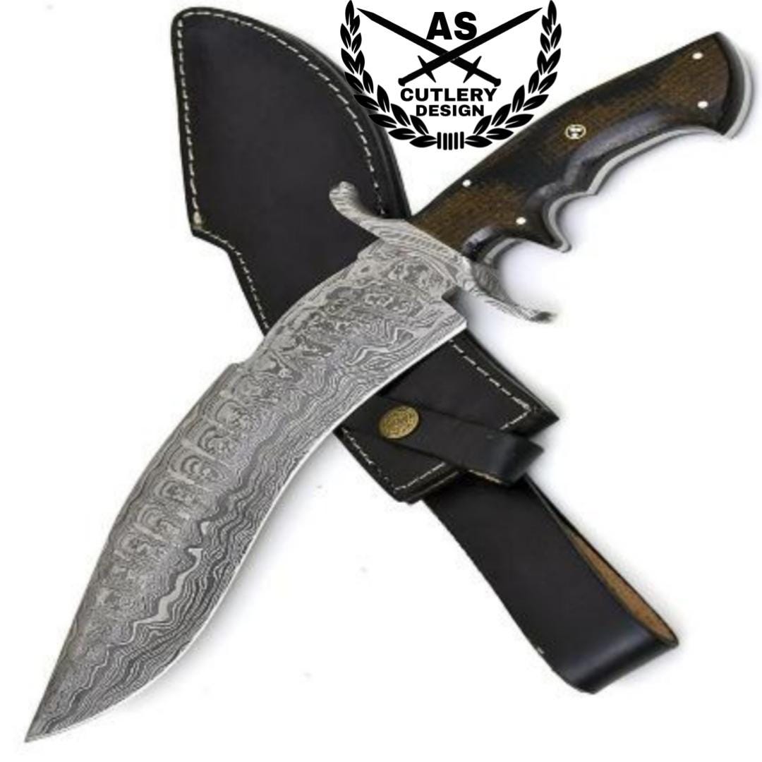 Custom handmade bowie knife with micarta handle