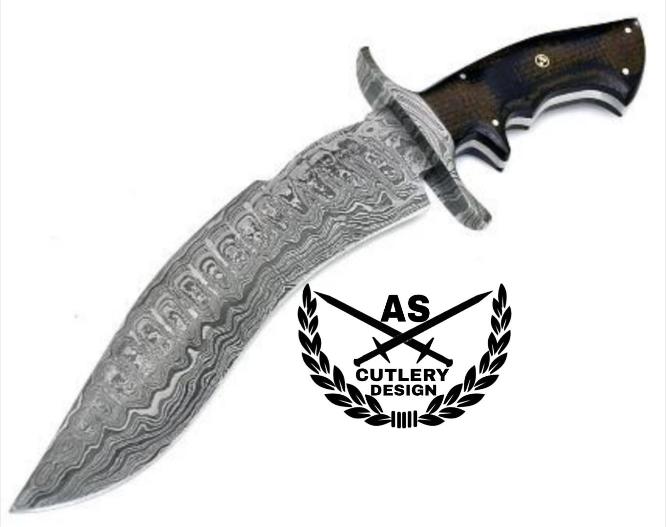 Custom handmade bowie knife with micarta handle