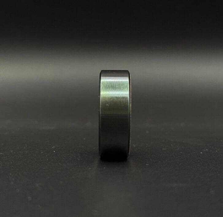 Black Zirconium with Whiskey Barrel wood inlay Handmade Wedding Ring gift ring