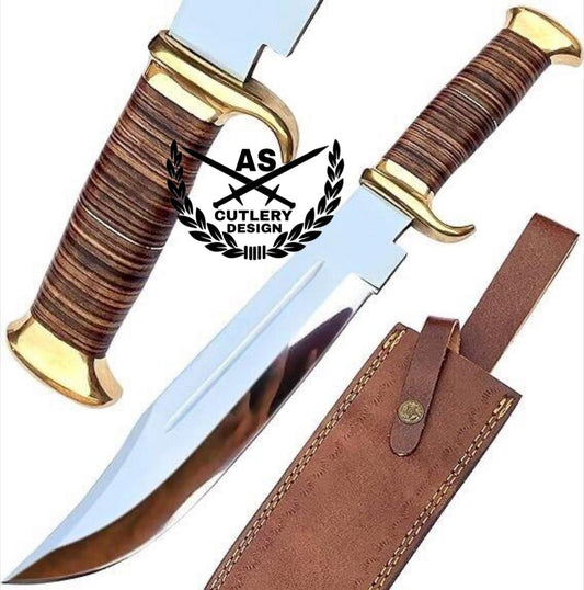 Handmade D2 Steel Bowie Knife: Crocodile Dundee Style Hunting Knife