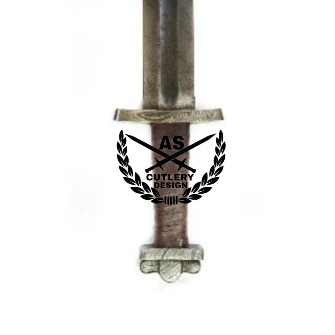 Custom handmade Ulfberht Viking Sword- Damascus Steel- 38"with leather sheath