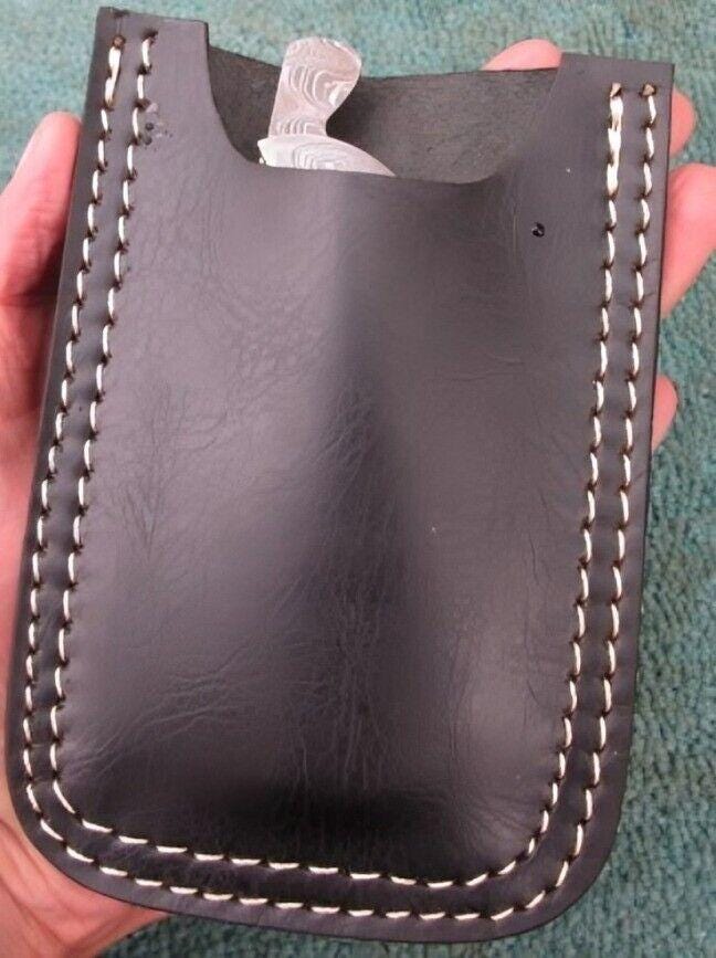 Hand Made Damascus Steel Friction Folding Knife , Friction Pocket Cleaver Knife