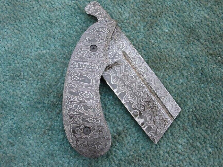 Hand Made Damascus Steel Friction Folding Knife , Friction Pocket Cleaver Knife