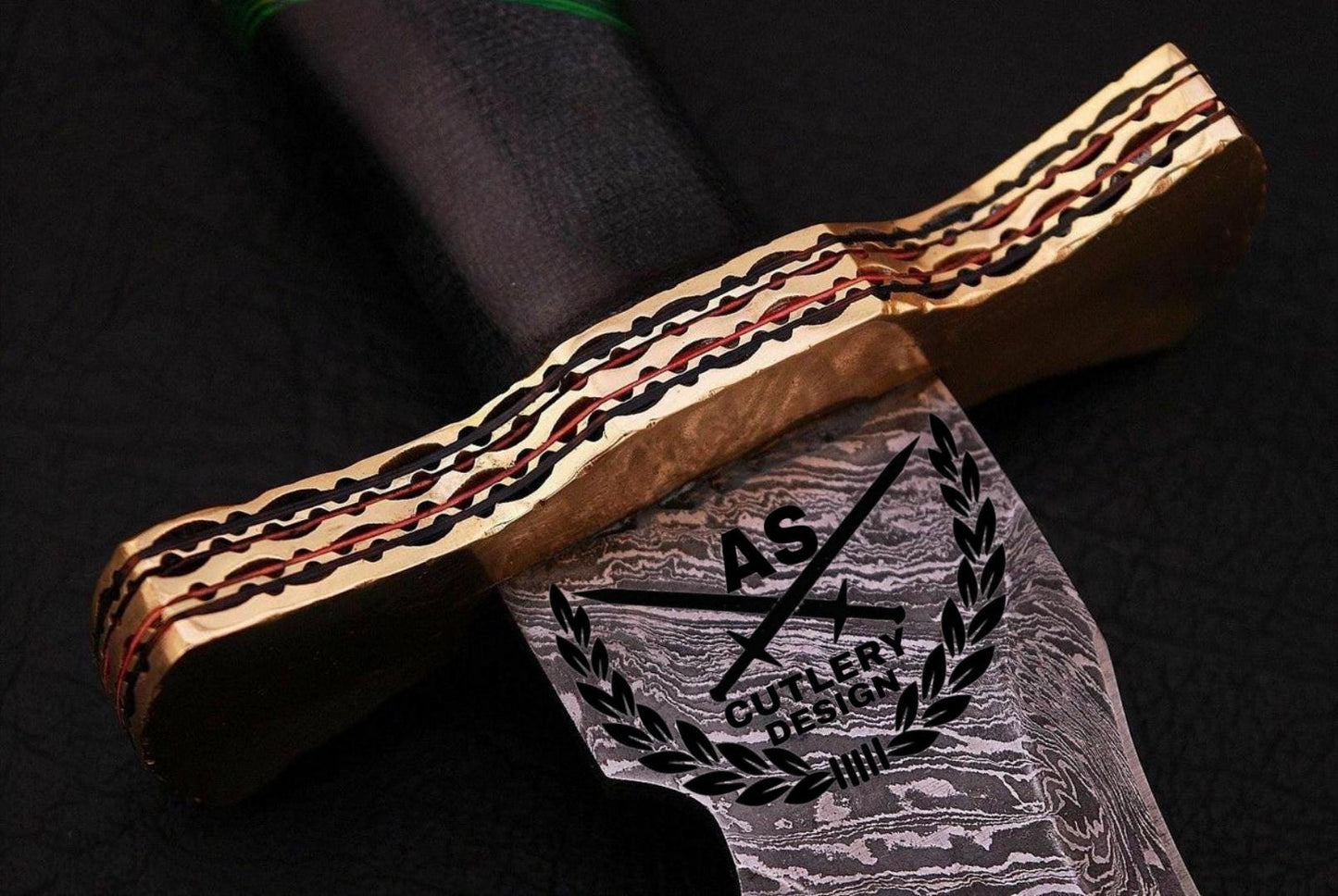 Custom handmade damascus steel sword 30” with leather sheath