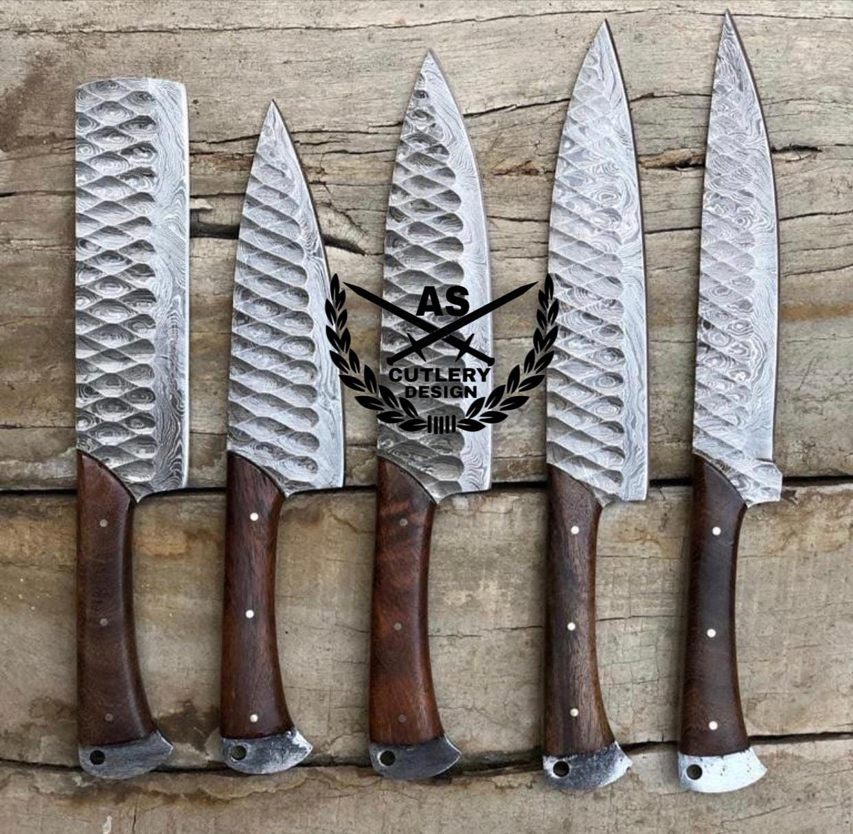 New style Damascus Forged Steel Kitchen Knives Set