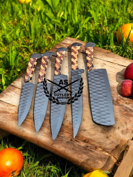 Custom Kitchen Knife Set - Handmade Stainless Steel Blades