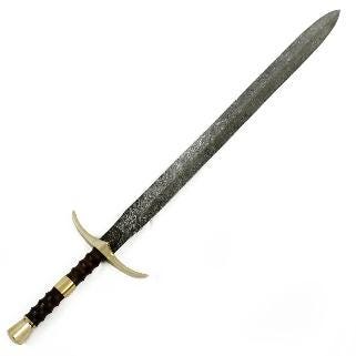 Bastard Sword- High Carbon Damascus Steel Sword- 37"- Longsword With leather sheath