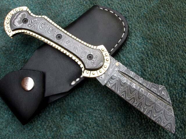 Handmade Folding Knife - Damascus Steel Pocket Knife - Personalized Gift