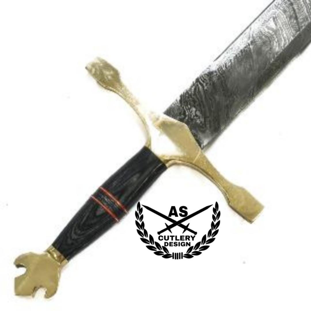 Damascus Steel Viking Sword: 37" High Carbon Carolingian Blade
