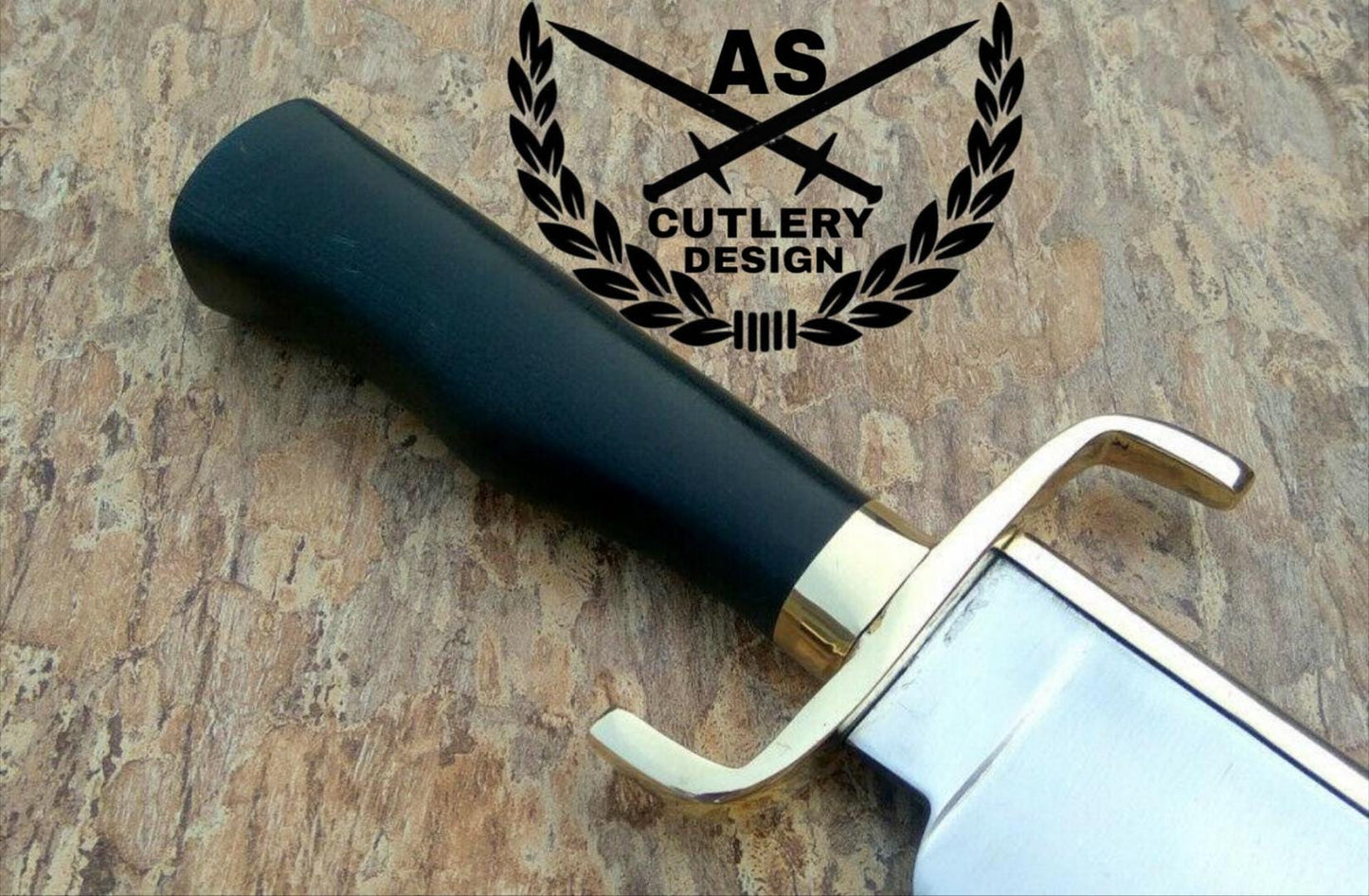 Handmade D2 Steel Hunting Knife: Black Micarta Handle, Leather Sheath