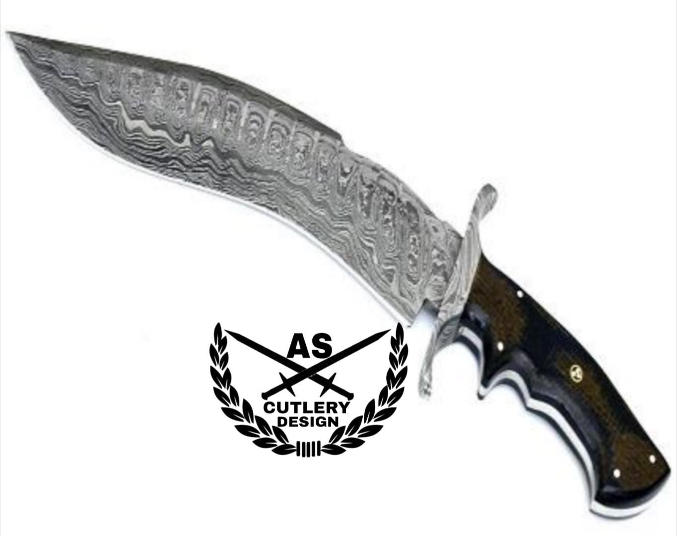 Custom handmade bowie knife with micarta handle