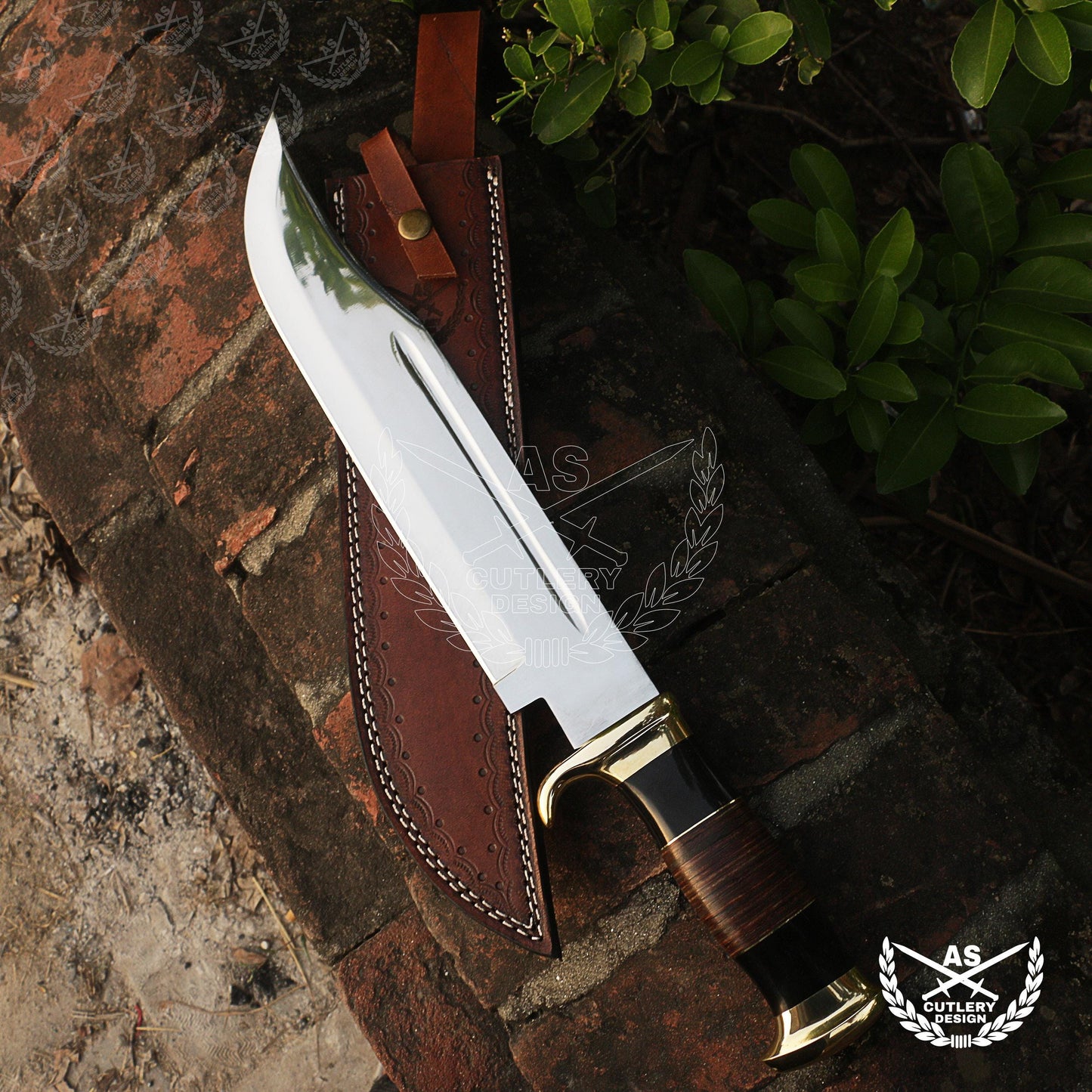 Custom Handmade D2 18" Hunting Crocodile Dundee High Polish Survival Bowie Knife
