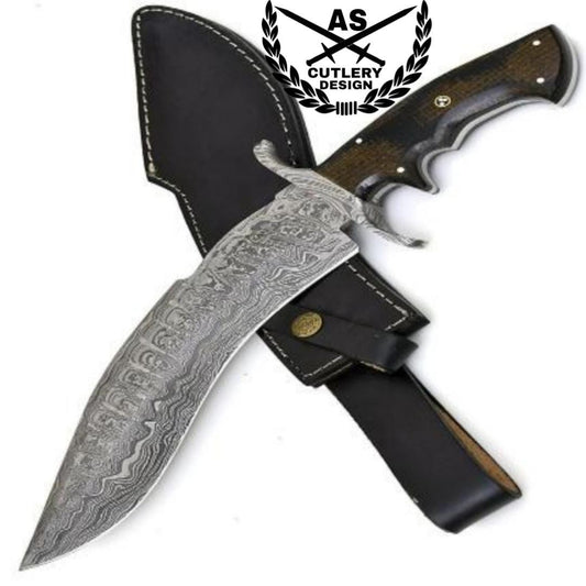 Custom handmade bowie knife with micarta handle